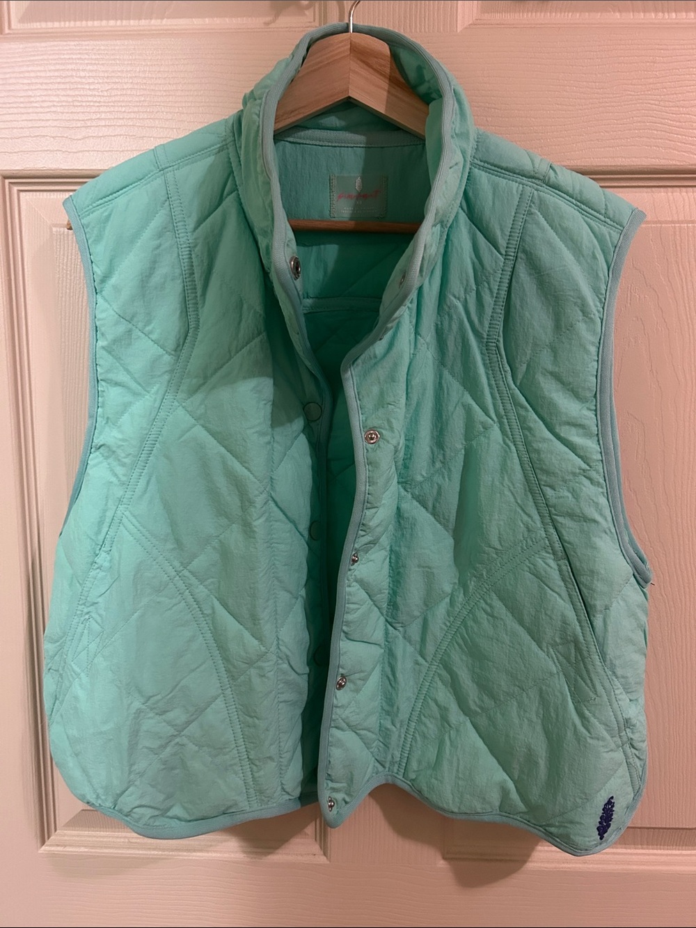 Free People Movement Quinn quilted crop puffer vest mint green size XS oversized